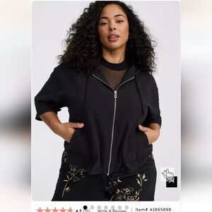 NWT Cropped Zip-Up Hoodie 1X